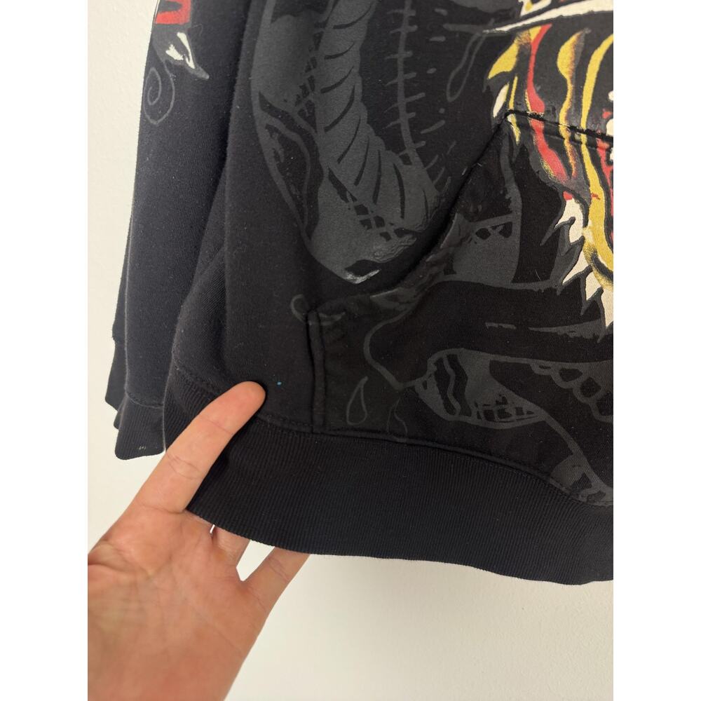 Ed Hardy Sweatshirt Adults Men Medium Black Tiger Graphic Pullover Tattoo - Picture 7 of 14